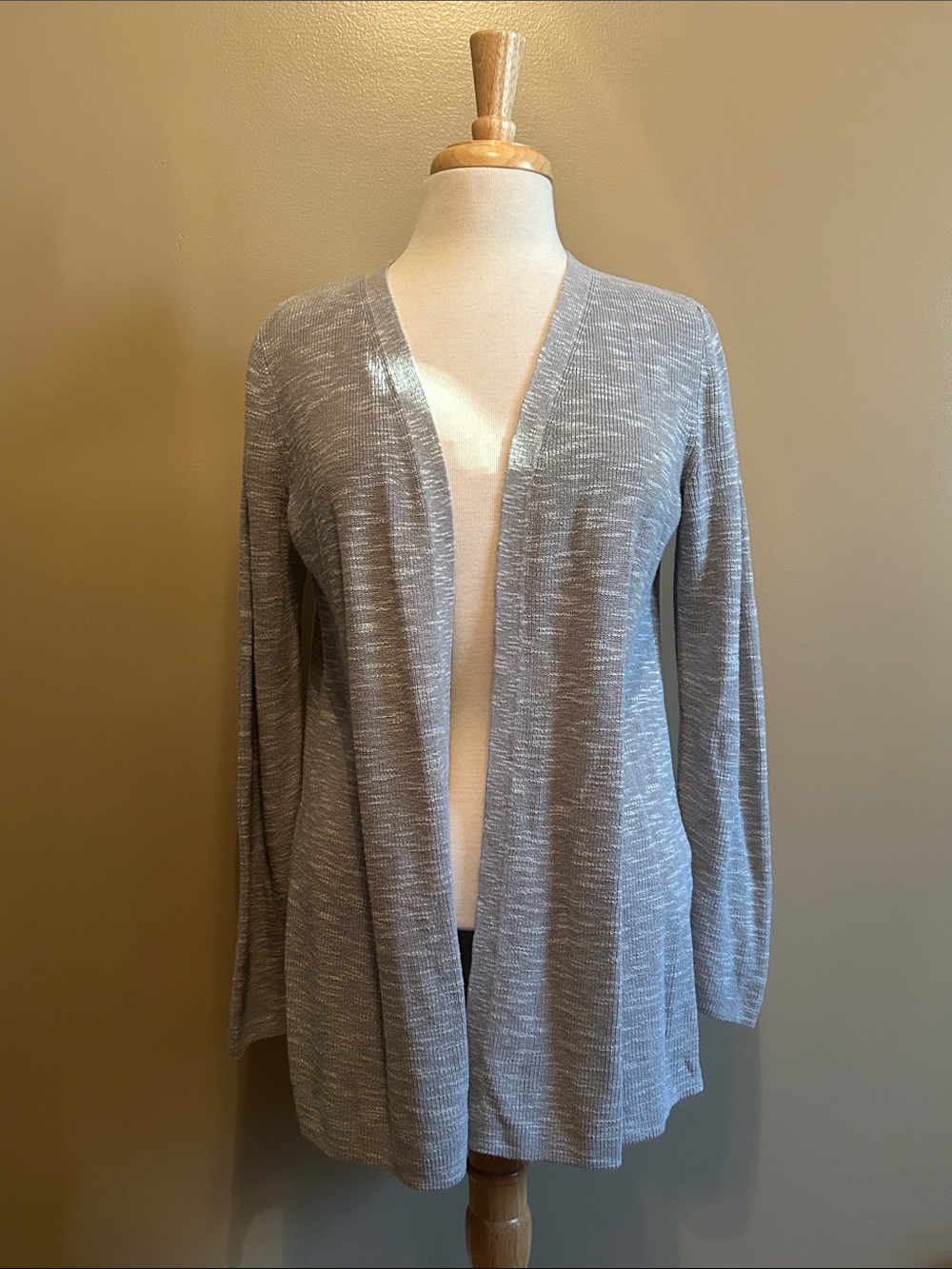 J. Jill Light Gray Open Cardigan